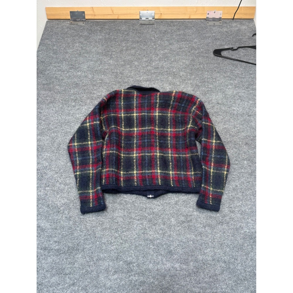 Vintage Paul Harris Design Mohair Blend Plaid Zip‎ Up Cardigan Sweater Medium - Picture 6 of 10
